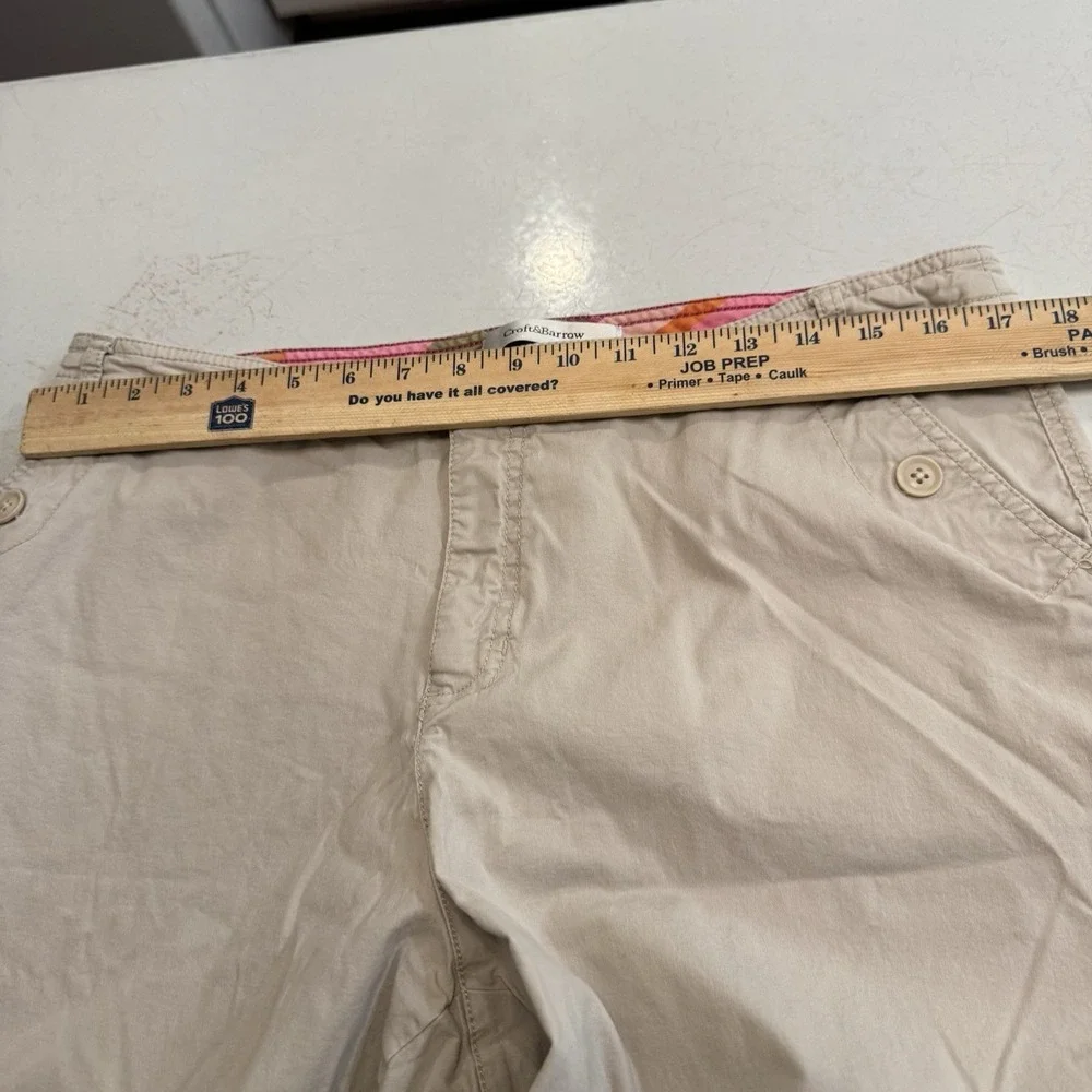 Croft & Barrow‎ Womens Khaki Classic Fit Stretch Chino Shorts Size 16 Tan Cotton